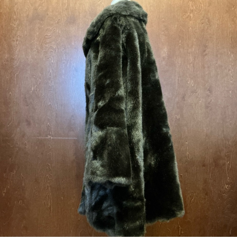 Womens Vintage 80s Faux Fur Coat Brown Mixed Size L/XL Luxurious Glam Party - Picture 6 of 14